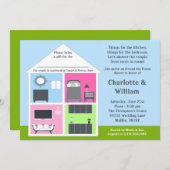 Invitation Autour de la Fête de la mariée de douche de (Devant / Derrière)