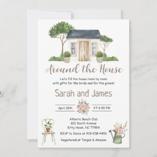 Invitation Autour de la maison Couples nuptiale douche Invita