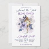 Invitation Autour de l'horloge douche nuptiale (Devant)