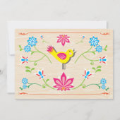 Invitation Autour de l'horloge Fête des mariées Folk art Cuck (Dos)