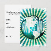 Invitation autour du monde : globe burst (Devant / Derrière)