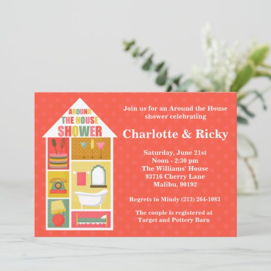 Invitation Autour du wedding shower de couples de Chambre (Debout devant)