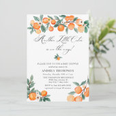 Invitation Autre | Cutie | Baby shower orange (Debout devant)