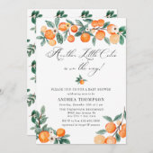 Invitation Autre | Cutie | Baby shower orange (Devant / Derrière)