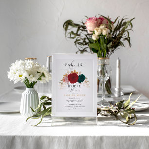 Invitation Autumanal Floral Fall In Love Fête des mariées