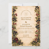 Invitation Autumn Berry Botanical Wedding (Devant)