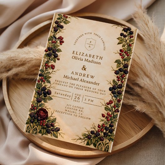 Invitation Autumn Berry Botanical Wedding