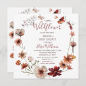 Invitation Autumn Boho Fleurs sauvages est en Baby shower (Devant / Derrière)
