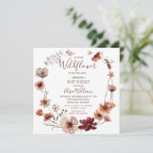 Invitation Autumn Boho Fleurs sauvages est en Baby shower (Debout devant)