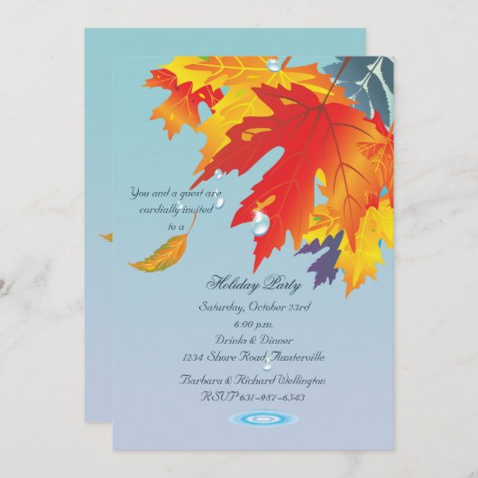 Invitation Autumn Drizzle (Devant / Derrière)