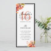 Invitation Autumn Fall Floral 16th Birthday Program Menu  (Debout devant)