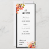 Invitation Autumn Fall Floral 16th Birthday Program Menu  (Dos)