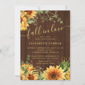 Invitation Autumn fall floral barn wood bridal shower (Devant)