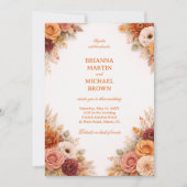 Invitation Autumn Floral Elegant Frame (Devant)