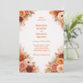Invitation Autumn Floral Elegant Frame (Debout devant)