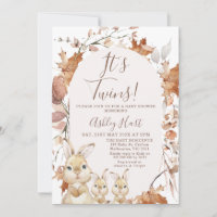Autumn Foliing Twins Bunny Kittens Baby shower