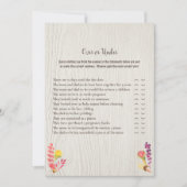 Invitation Autumn Forest Animal Over or Under Baby Game (Devant)