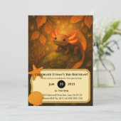 Invitation Autumn Forest Axolotl Birthday (Debout devant)
