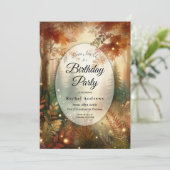 Invitation Autumn Glow in the Enchanted Forest Birthday (Debout devant)