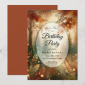 Invitation Autumn Glow in the Enchanted Forest Birthday (Devant / Derrière)