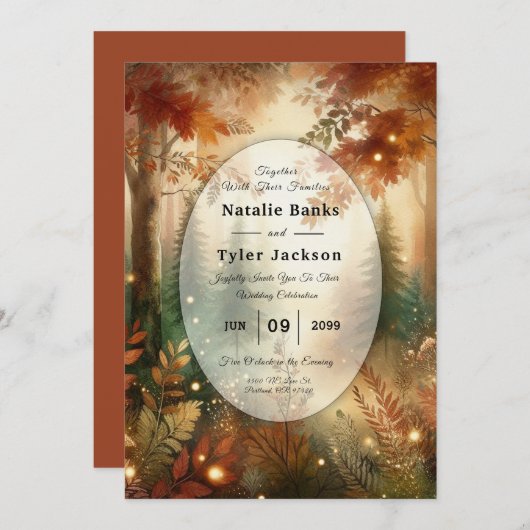 Invitation Autumn Glow in the Enchanted Forest Wedding (Devant / Derrière)