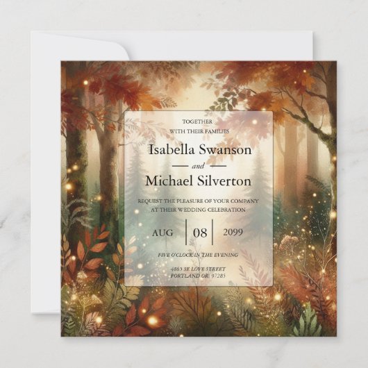 Invitation Autumn Glow in the Enchanted Forest Wedding (Devant)
