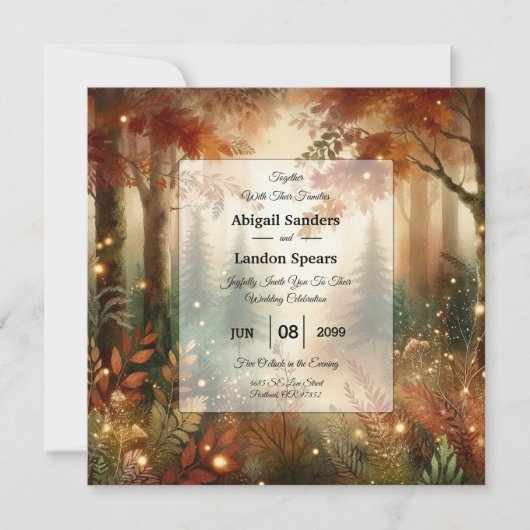 Invitation Autumn Glow in the Enchanted Forest Wedding (Devant)