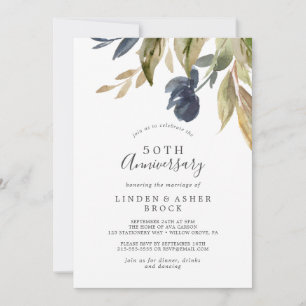 Invitation Autumn Greenery 50e anniversaire de Mariage