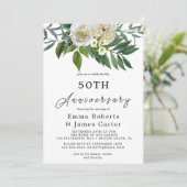 Invitation Autumn Greenery 50e anniversaire de Mariage (Debout devant)