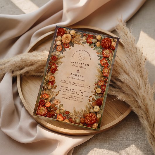 Invitation Autumn Harvest Floral Wedding