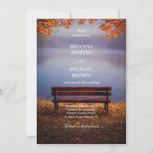 Invitation Autumn Lake Bench Romantic (Devant)