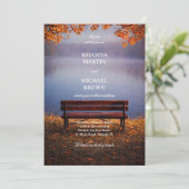 Invitation Autumn Lake Bench Romantic (Debout devant)
