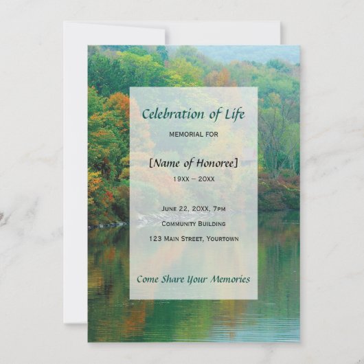 Invitation Autumn Lake Memorial (Devant)