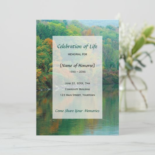 Invitation Autumn Lake Memorial (Debout devant)