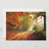 Invitation Autumn Leaves and Trees Covering Dirt Road (Devant)