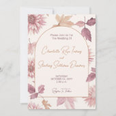 Invitation Autumn Leaves Blush Terracotta Photo Wedding (Devant)