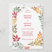 Invitation Autumn Leaves Botanical Frame (Devant)