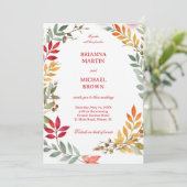 Invitation Autumn Leaves Botanical Frame (Debout devant)