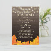 Invitation Autumn Leaves String Lights Fête des mariées de mu (Debout devant)