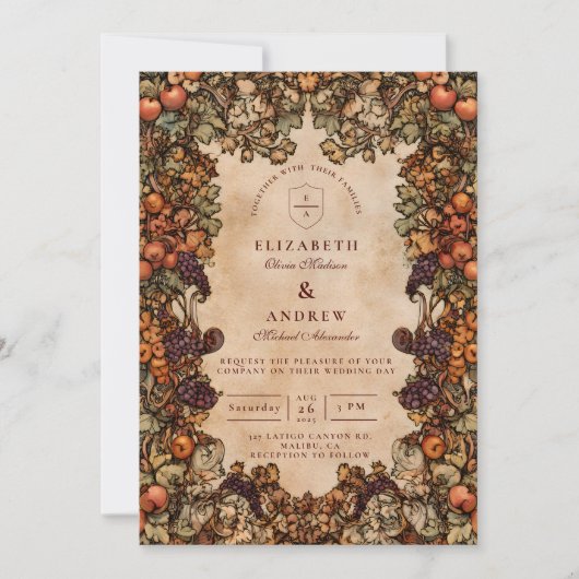 Invitation Autumn Orchard Wedding (Devant)