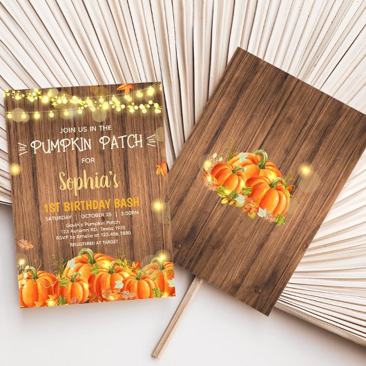 Invitation Autumn Rustic Pumpkin Patch Birthday