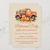 Invitation Autumn rustic watercolor fall retirement party (Devant / Derrière)