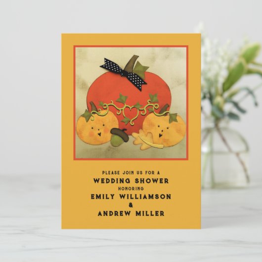 Invitation Autumn Wedding Shower Couples (Debout devant)