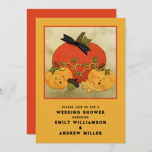 Invitation Autumn Wedding Shower Couples (Devant / Derrière)