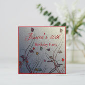 Invitation Autumn Wispy Leaf Floral 50e anniversaire (Debout devant)