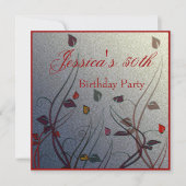 Invitation Autumn Wispy Leaf Floral 50e anniversaire (Devant)