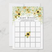 Invitation Autumn Yellow Sunflower BINGO Baby shower Jeu (Devant)