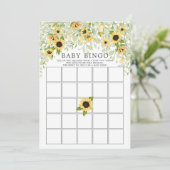 Invitation Autumn Yellow Sunflower BINGO Baby shower Jeu (Debout devant)