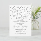 Invitation aux 15 ans de mariage - Argent Blanc (Debout devant)