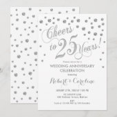 Invitation aux 25 ans de mariage - Argent blanc (Devant / Derrière)